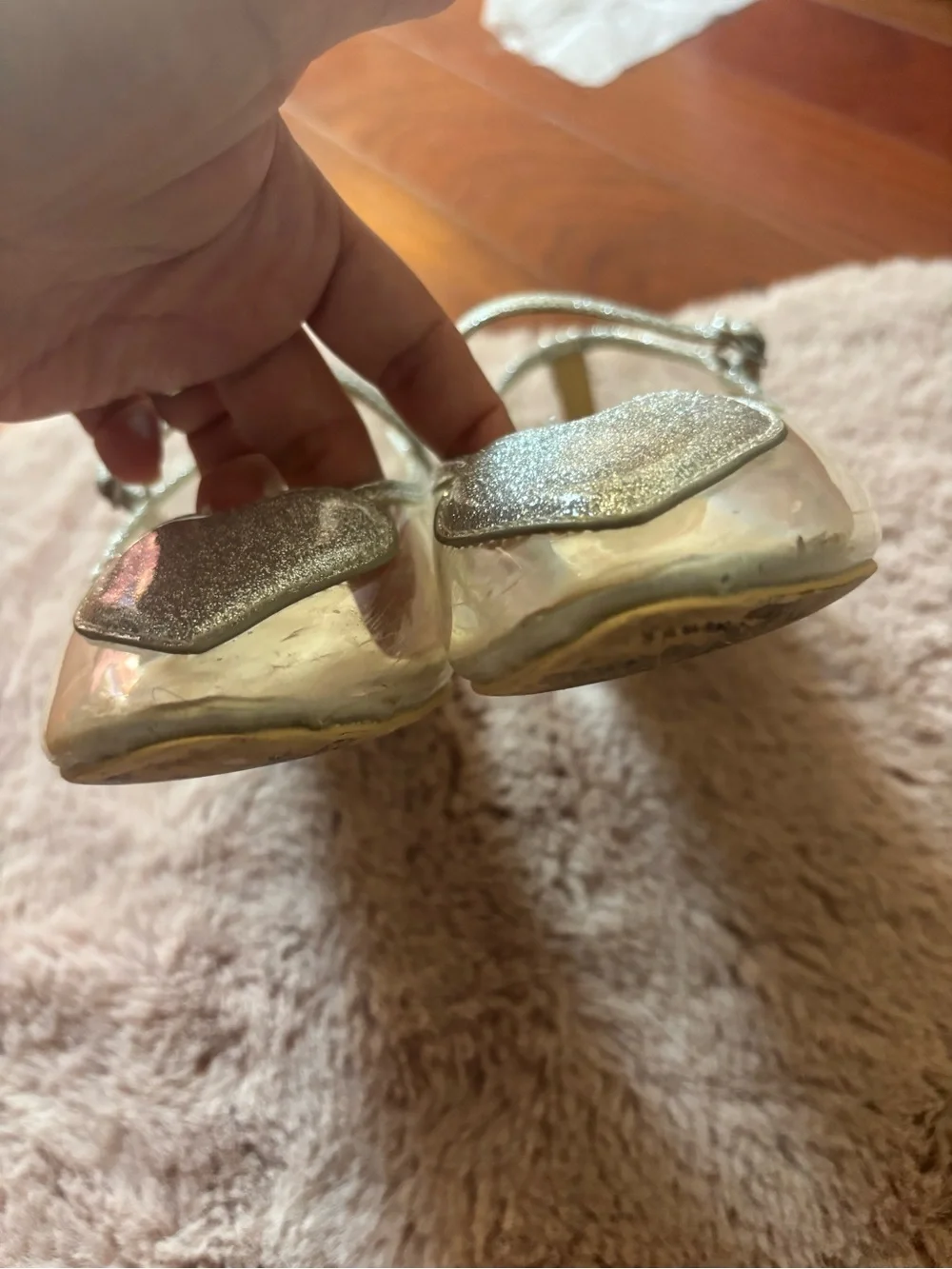 Disney Cinderella Inspired Ballet Flats with Heart Detail - Light Blue